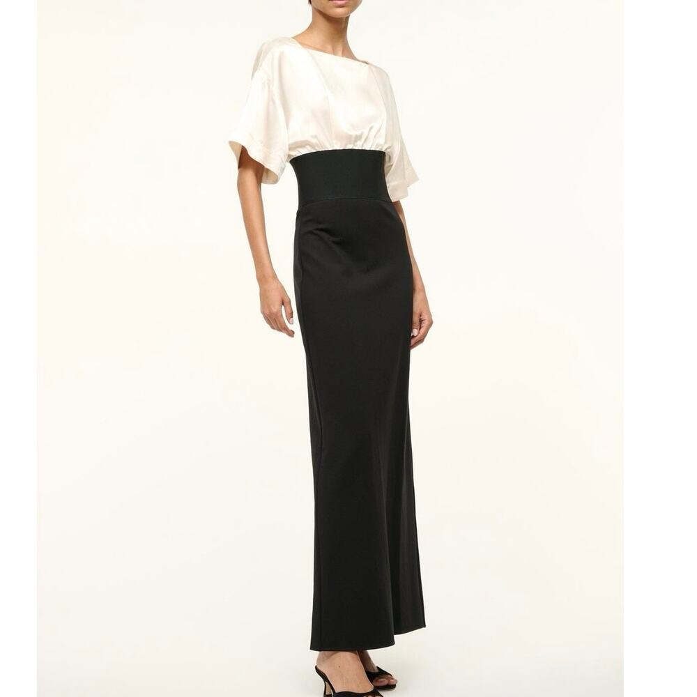 STAUD Black and Cream Maxi Dress